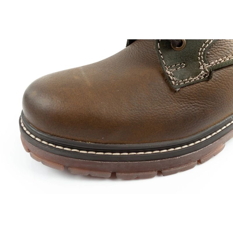 6. Wrangler Allan Mid men's boots Chelsea boots elegant leather green brown