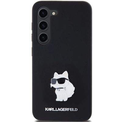 3. Karl Lagerfeld Silicone Choupette Metal Pin case for Samsung Galaxy S24 - black