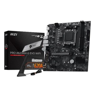 6. MSI Pro A620AM-G EVO WIFI AMD A620A Socket AM5 micro ATX