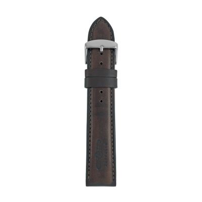 Zeppelin brown leather strap, 22 mm