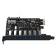6. 7-Port USB 3.0 PCI-E Expansion Card for Desktop Chassis