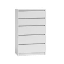 M5 MALWA CHEST OF 5 DRAWERS WHITE
