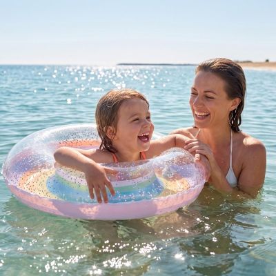 6. SWIMMING RING 90CM RAINBOW GLITTER PURPLE 35644