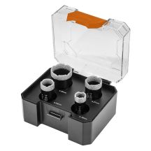 Diamond hole saws (18, 22, 27, 35 mm), 4-piece set