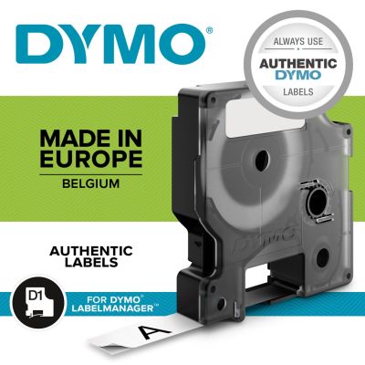 10. Dymo D1 tape - 12mm x 7m black/white