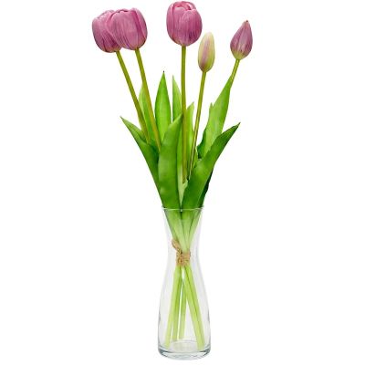 2. BOUQUET OF 5 PURPLE TULIPS 39 CM LIFE-LIKE SPRING DECORATION