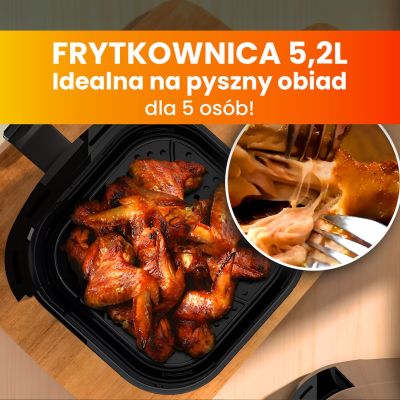 12. Extralink HOME AIR FRYER 5.2L EU SJ-520 Single 5.2L Hot Air Fryer Black