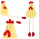 11. SITTING HENS 18CM SPRING DECORATION