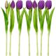 25. BOUQUET OF 7 PURPLE TULIPS 31 CM LIFE-LIKE SPRING DECORATION