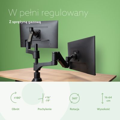 8. Monitor Mount R-Go Tools R-Go Monitorarm 0"–32" 2 TFT Max. 9 kg Caparo 4 Gas Spring Silver