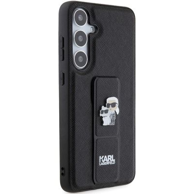 4. Karl Lagerfeld Gripstand Saffiano Karl&Choupette Pins case for Samsung Galaxy S24+ - black