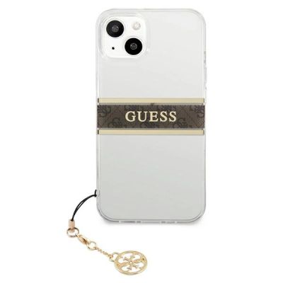 3. Guess GUHCP13SKB4GBR iPhone 13 mini 5.4" Transparent hardcase 4G Brown Strap Charm