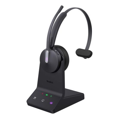 Yealink WH64 Workstation Mono Headset Wired & Wireless Headband Office/Call Center USB Type-C Bluetooth Charging Stand Black