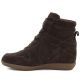 3. Women’s leather wedge sneakers ankle boots in chocolate Vinceza 31712