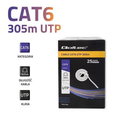 2. QOLTEC UTP NETWORK CABLE | CAT6 | 305M | PVC GRAY