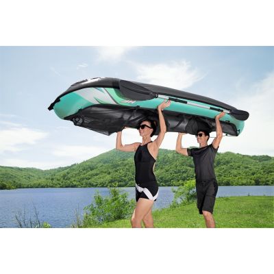 9. Bestway 65052 / 24 Sport Kayak 2 Seater Black, Green, Gray, Mint Acrylonitrile Butadiene Styrene (ABS), Nylon, Polyester, Polypropylene (PP), Polyvinyl Chloride (PVC) Inflatable Kayak