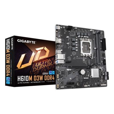 3. Gigabyte H610M D3W DDR4 motherboard, Intel H610, LGA1700, 2xDDR4, mATX
