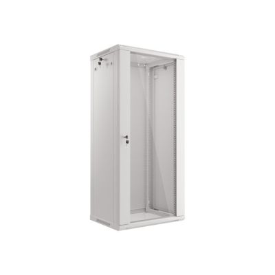 6. LANBERG WALL-HUNG CABINET 19" 27U 600X450 (GLASS DOOR, GRAY RAL7035)