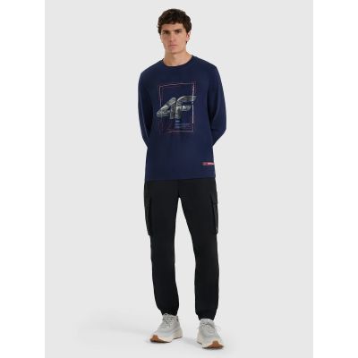 6. Men's longsleeve regular with print 4F 4FRAW25TLONM606-31S
