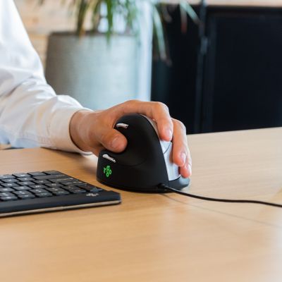 33. Ergonomic R-Go HE Left-Handed USB Mouse Black/Silver