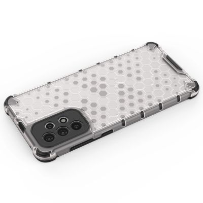 12. Honeycomb case armored cover with a gel frame for Samsung Galaxy A73 transparent