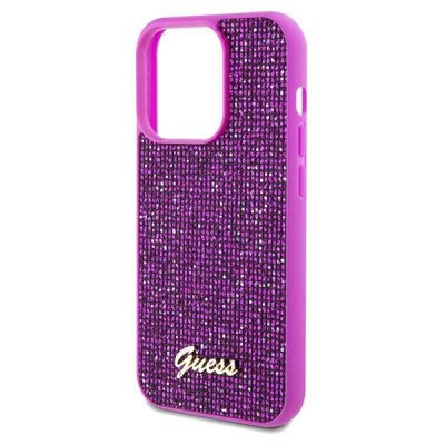 6. Guess Disco Metal Script case for iPhone 14 Pro Max - fuchsia