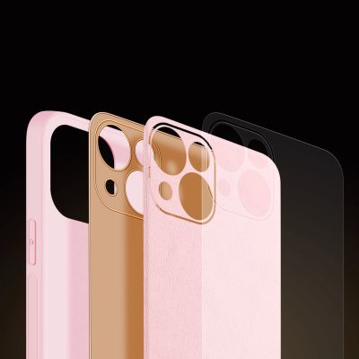 10. Dux Ducis Yolo iPhone 14 Plus case elegant pink faux leather cover