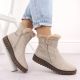34. Beige women’s ankle boots with fur lining Rieker Y3481-60