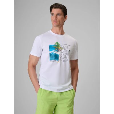 Men's regular printed T-shirt 4F 4FRSS26TTSHM4303-10S