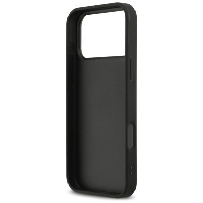 7. DKNY Repeat Texture Pattern with Tonal Stripe Case for iPhone 17 Pro Max - Black