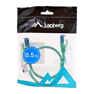 3. LANBERG PATCHCORD S/FTP CAT.6A 0.5M GREEN LSZH CCA (FLUKE PASSED) PCF6A-10CC-0050-G