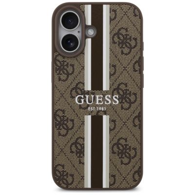 3. Guess 4G Printed Stripes MagSafe case for iPhone 17 - brown