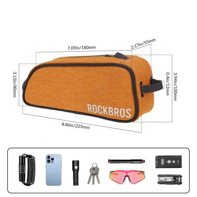 3. Rockbros TL004 ROAD TO SKY 0.7 l waterproof frame bag - orange
