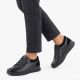 4. Women's leather openwork wedge shoes, black Vinceza 39977