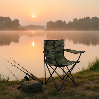 6. FOLDING CAMPING CHAIR 50X50X80CM CAMUFLAGE ENERO CAMP