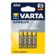 VARTA Superlife R03 AAA zinc-carbon battery pack (Zn-C; x 4)
