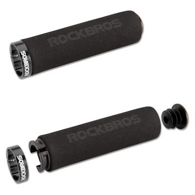 2. Rockbros BT1001BKBK foam bicycle grips for handlebars – black