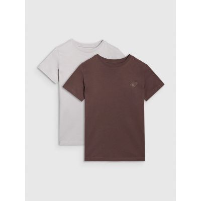 Regular plain T-shirt (SET OF 2) for children 4F 4FJRAW25TTSHU3157-90S