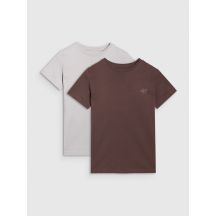 Regular plain T-shirt (SET OF 2) for children 4F 4FJRAW25TTSHU3157-90S