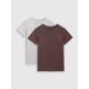 Regular plain T-shirt (SET OF 2) for children 4F 4FJRAW25TTSHU3157-90S