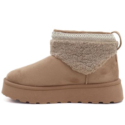 3. Big Star UU274169 Women's Waterproof Beige Platform Snow Boots