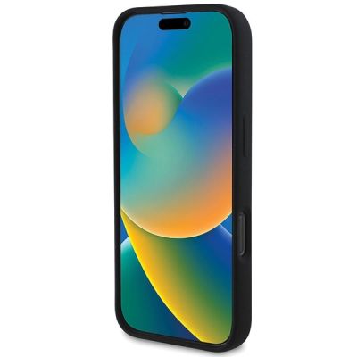 5. DKNY Silicone White Printed Logo MagSafe Case for iPhone 16 Pro Max - Black