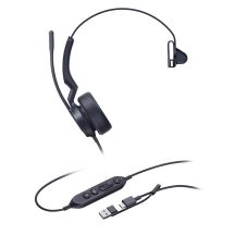 Yealink UH44 Mono Teams USB-C/A Headset Wired Headband Office/Call Center USB Type-C / USB Type-A Black