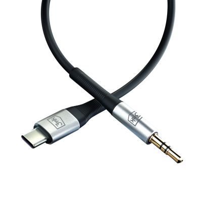 3. 3mk AUX minijack 3.5 mm / USB-C cable - silver