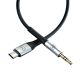3. 3mk AUX minijack 3.5 mm / USB-C cable - silver