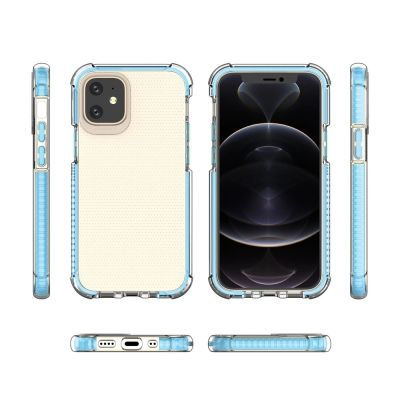 3. Spring Armor clear TPU gel rugged protective cover with colorful frame for iPhone 12 mini blue