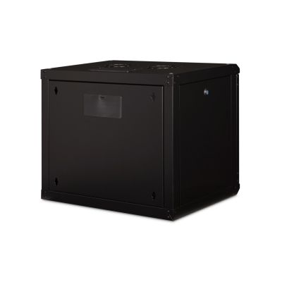 11. Digitus Unique 19" 9U rackmount network cabinet, 600x450, glass door, black, undivided, assembled, 100kg