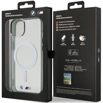 8. BMW Silver Ring MagSafe iPhone 15 Case - Clear