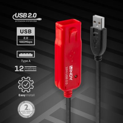 3. Lindy 42782 USB Cable USB 2.0 12m USB A Black