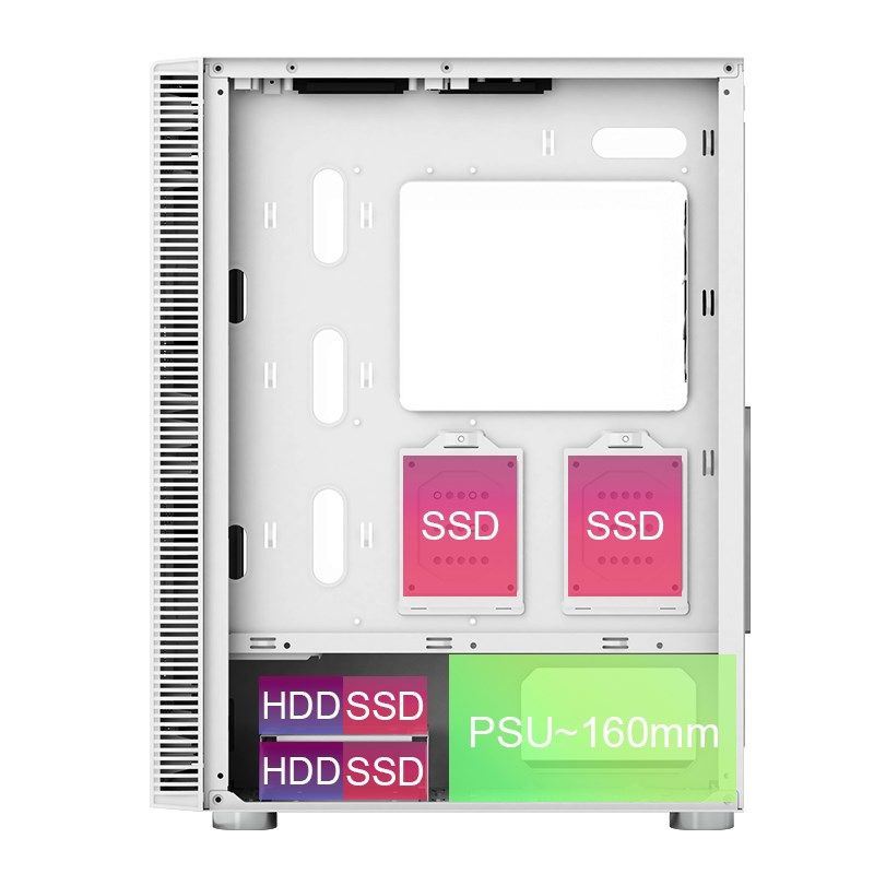 7. Montech X3 TG RGB white computer case
